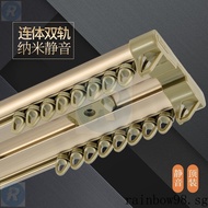 Thickened Aluminum Alloy Curtain Track Double Track Single Track Curtain Rod Top Installation Slide Rail Guide Rail Slide Curtain Box Side Installation YOKJ