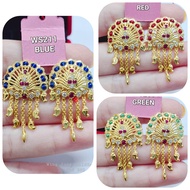 Wing Sing 916 Gold Design Skrew India Peacock Earrings / Subang Indian Skru Design Emas 916 (WS211)