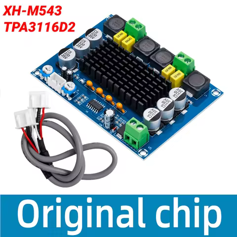 XH-M543 120Wx2 Digital Amplifier Board with Audio Cable Dual Channel Module Set Stereo Speaker Power