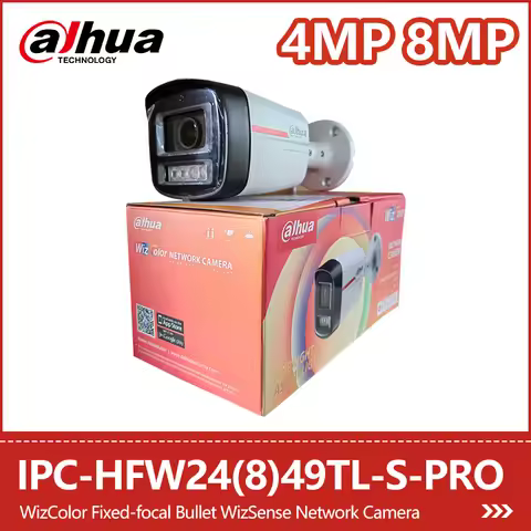 Dahua 4MP 8MP WizColor WizSense Security Camera Mic SMD Plus Human&Vehicle Detect IP67 IPC-HFW2449TL