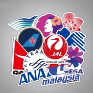 55 Pcs Airline Logo Stickers Aviation Travel Trip for Suitcase Laptop Luggage Car Moto PVC Waterproo