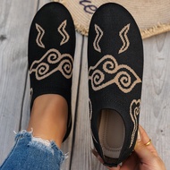 Fly-knit Embroidered Cloud Pattern Women Shoes Casual Breathable Shoes