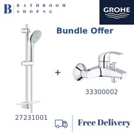 Grohe 27231001 Euphoria 110 Shower Rail Set Bundle with Eurosmart Wall mount Bath Mixer 33300002