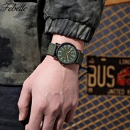 Febelle 1Pc Men Military Quartz Watch Nylon Army Watches Canvas Strap Casual Sports Wristwatch