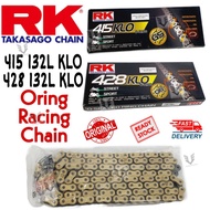 RK Japan 415 132L 428 KLO Oring Chain Gold O Sealed Ring Chain GS O ring Racing Chain Rantai Emas Or