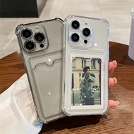 Transparent Casing Card holder For OPPO RMX3261 RMX3263 RMX3265 RMX3268 RMX3269 RMX3710 silicone Pho