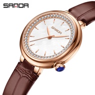SANDA Brand Women's Fashion Simple Small Dial Quartz Watch Waterproof Leather/Stainless Steel Strap Ladies Watch
