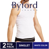 (2 Pcs) Byford Men 100% Cotton Sleeveless Singlet Assorted Colour- BID772S