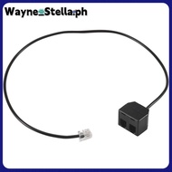 【Wayne_Stella】RJ9 4P4C Male To Dual Female Ports Connector Telephone Adapter Cable Wire Telephone ex