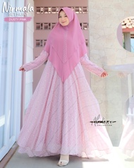 GAMIS SET HIJAB CERUTY NIRMALA BY ALFARO MOTIF REMAJA KEKINIAN TERBARU FASHION