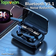 Topewom TWS Wireless Bluetooth Earphones Touch Control Music Headphones Noise Reduction Waterproof E