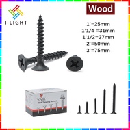 （Fast delivery）1box(900Pcs) Food/Metal Black Screw Food/Metal 1'~3'inch flat head Screws