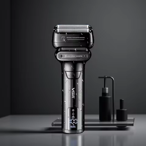 VGR Face Shaver Professional 0MM Foil Shaver 9000 RPM Shaving Beard Machine Electric Reciprocating S