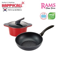 Happycall 3 Pcs High Pure Ceramic Induction Non Stick Die Cast Alumite Premium Combi Cookware Set-IH