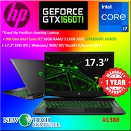 #1388 *Used  HP Pavilion Gaming 17  Laptop 9th Gen i7 17.3" 17.3 16GB RAM 512GB SSD NVIDIA GTX1660Ti 1 Year Warranty