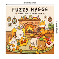 Fuzzy Hygge: Cozy Adult & Teen Coloring Book with Cute Animal Characters to Relieve Stress - Cute An