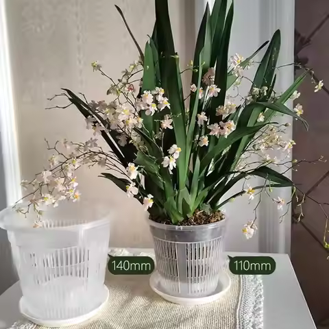 5pcs Mesh Pot Root Control Transparent Flowerpot for Flower Breathable Growth Container Drainage Hol