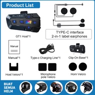 BLAISE GT1 Intercom Helm Waterproof Musik Sharing Interkom Mic Helm Intercom 2 orang Bluetooth Helm