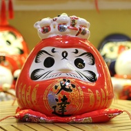 Happy Meow91 Inch Lucky Fortune Bodhidharma Lucky Cat Ceramic Money Box Store Opening Home Bodhidhar