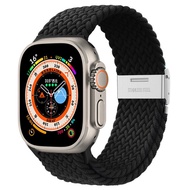 สำหรับสาย Apple Watch 49 มม. 45 มม. 41 มม. 44 มม. 40 มม. 42 มม. 38 มม. iWatch สายรัดไนลอนยืดหยุ่นกีฬา Loop Band Braided Solo Loop สำหรับ Apple Watch Ultra Series 8 7 SE2 SE 6 5 4 3 2 1