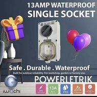 🔥READY STOCK🔥 IWACHI IP66 OUTDOOR HEAVY DUTY 13A 3 PIN WEATHERPROOF ISOLATOR SWITCH & SOCKET OUTLET