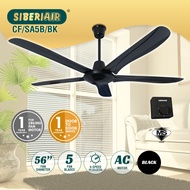 CF/SA5B/BK SIBERIAIR 56" 5 BLADES CEILING FAN (BLACK) C/W REGULATOR (BK)