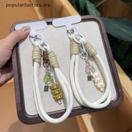 [Popularfactors] 1Pcs Kawaii Anime Keychain Accessories Ins Korea Y2K Cute Bear Phone Pendant For Ph