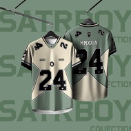 NFL Retro Collar Jersey Streetwear Oversized Baju Raya 2024 Lelaki Premium Berkolar Polo White Anime