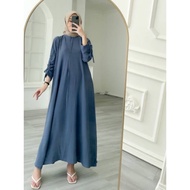 Gamis Kyana Maxy Dress Mat Crinkle Airflow Pakaian Wanita Remaja Dan Dewasa Muslimah Modern Kekinian