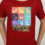 Evolution Skies Eevee Sylveon Flareon Vaporeon Umbreon Pokemon Trading Card Short Sleeve T-shirt shi