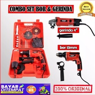 PAKRT BOR GERINDA TERMURAH MESIN BOR 13MM SET // BOR 10MM SET // BOR 13MM MAILTANK SH 09 KOPER Mesin Bor Beton Koper 13mm Set - Bor Tembok Impact Drill Listrik ASIA BAUT