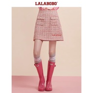 LALABOBO法式復古粗花呢顯瘦半裙