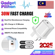 30W Dual Port Fast Charger Universal Voltage Travel Charger for Apple & Android
