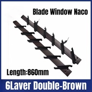 Blade Window Naco Nako Tingkap Louver Window Frame Tingkap Aluminium Naco Window Double Louvres Blac
