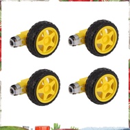 4PCS DC Electric Motor + Plastic TT Motor Tire Wheel Dual Shaft Gear Motor TT   for  Smart Car
