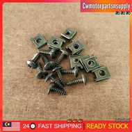 (1PCS) M5 SCREW &amp; CLIP BODY SCREW DAN CLIP COVERSET SCREW YAMAHA LC Y15 NMAX NVX LAGENDA Y125Z NOUVO EGO HONDA WAVE DASH