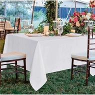 White Cloth Anti Scratch Polyester Tablecloth Decorative Washable Fabric Table Cover Wedding Dining 