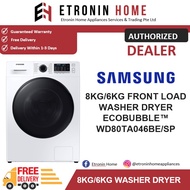 Samsung 8KG/6KG Front Load Washer Dryer ECOBUBBLE™ WD80TA046BE | WD80TA046BE/SP