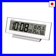 Seiko Clock SQ762W Alarm Clock, Always-On, Radio-Controlled, Digital, Calendar, Temperature, Humidit