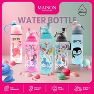 Goto Trytan Watter Bottle Cute Character Straw Children's Drinking Bottle 600 ML