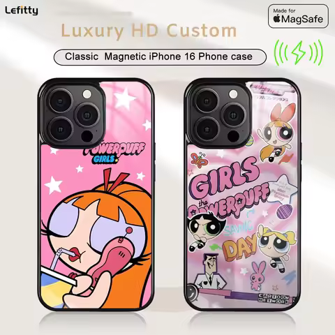 Cartoon P-Powerpuff Girls Phone Case For iPhone 16 13 11 15 14 12 Pro Max Plus Mini Magnetic Magsafe