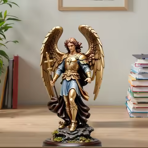 HOT SALE 2D Acrylic Archangel Michael Statue, Desktop Decorative Ornaments, 2D HD Printing Art Paint