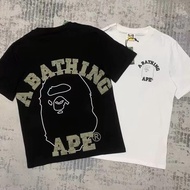 100% Original A bathing ape T shirt BAPE ape head print pure cotton loose bape T shirt round neck sh
