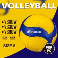 Mikasa Indoor Volleyball - Size 5 ( V300W / V330W / V390W ) Bola Tampar PU Leather Bola Tampar Kulit Tahan