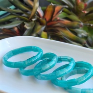 Natural Crystal Amazonite Papan Gelang Bracelet 9MM 天然水晶天河石手排