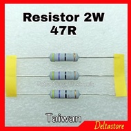 Ada Resistor 47R 2W Taiwan 47ohm 2watt 47 ohm 2 Watt
