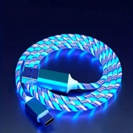 LED Glowing Fast-Charging Cable,1M/3.28FT/39.37in Type C Fast Charging Cable,Multi-Color LED Light G