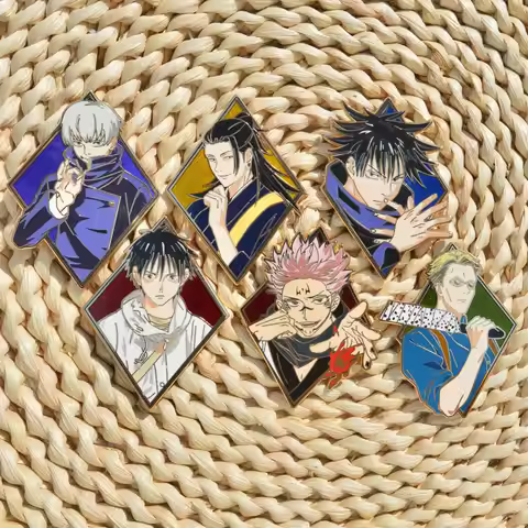 Jujutsu Kaisen Enamel Pins Inumaki Toge Fushiguro Megumi Brooch Clothes Backpack Lapel Badges Fashio