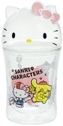 【樂雜】╭☆未拆現貨++正版Hello Kitty機場限定-KT好朋友造型雙層杯 雙層玻璃杯099