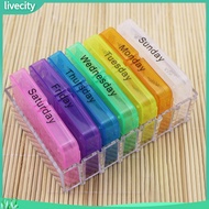 {livecity} Portable Weekly 7 Day Push Button Pill Holder Travel Medicine Box Case Organizer